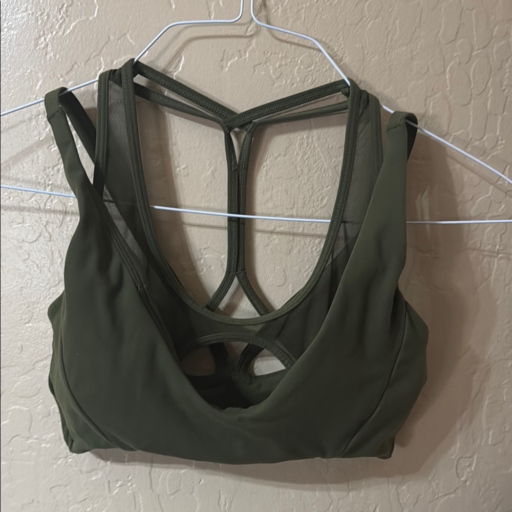 Alphalete Green Strappy Sports Bra Intimates